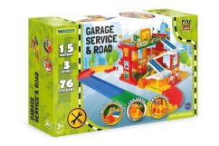 Garáž servis 3 patra + dráha 1,5m + 2 auta plast Wader