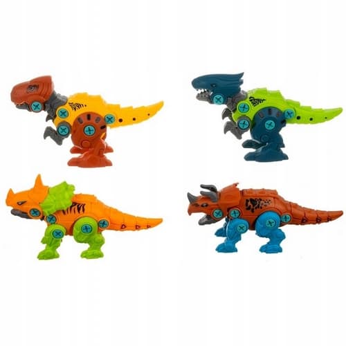 Stavebnice - šroubovací  dinosauři, sada 4 v 1 se šroubovákem
