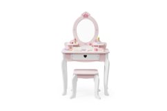 Dřevěný toaletní stolek s příslušenstvím