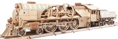 Ugears 3D dřevěné mechanické puzzle V-Express parní lokomotiva 4-6-2 s tendrem