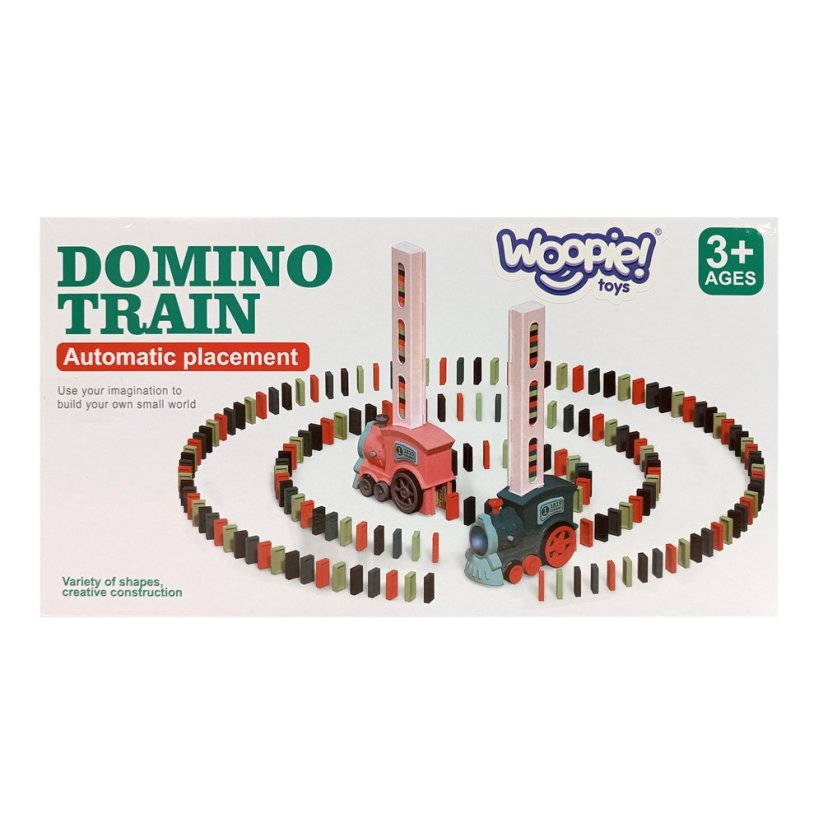 Elektrická mašinka s dominem modrá
