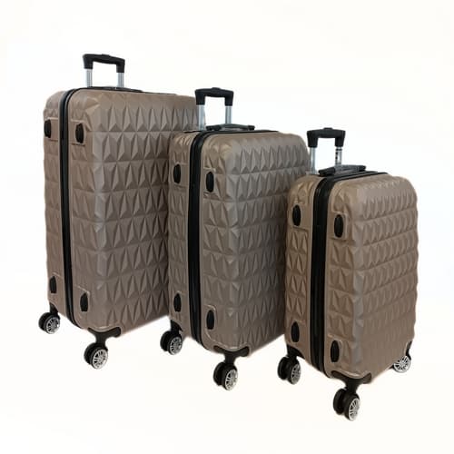 Bavy Cestovní kufr skořepinový Diamond Gold beige - set 3 ks