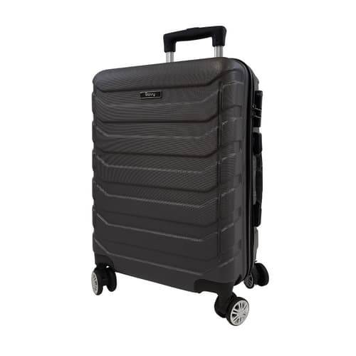 Bavy Cestovní kufr skořepinový 20"  Ribs Dark grey