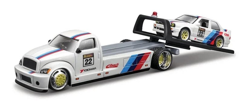 Maisto - Design Elite Transport, Maisto Flatbed + 1988 BMW M3, 1:64