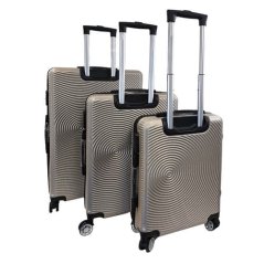 Bavy Cestovní kufr skořepinový Circle Gold beige - set 3 ks