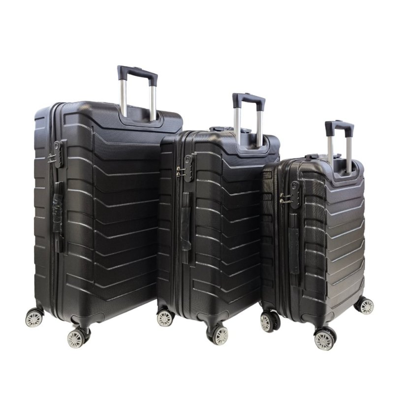 Bavy Cestovní kufr skořepinový Black - set 3 ks