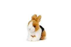 Králík plyš 15x17cm hnědo-černo-bílý