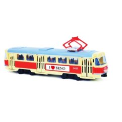 Tramvaj která hlásí zastávky česky BRNO