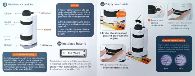 Dětský mini přenosný mikroskop