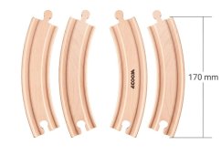 Woody Příslušenství k dráze - Kulaté koleje dlouhé, 4ks