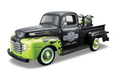 Maisto - Harley-Davidson Custom, 1948 Ford F-1 Pickup + 1948 FL Panhead, 1:24