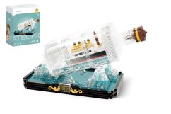 Stavebnice mini KOCO Titanic v láhvi plast 918 ks