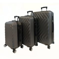 Bavy Cestovní kufr skořepinový Waves Dark grey - set 3 ks