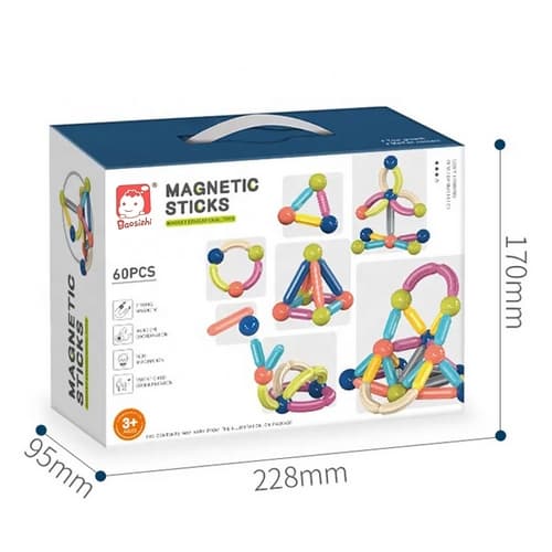 Magnetická stavebnice 60 ks Sticks