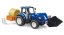 Bruder 2187 New Holland T5.120 s čelním nakladačem, korbou, vidlemi a kulatými balíky