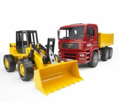 Bruder 2752 Nákladní auto MAN sklápěcí TGA+nakladač FR130