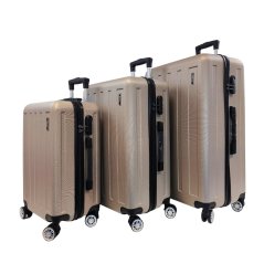 Bavy Cestovní kufr skořepinový Gold beige - set 3 ks
