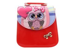Červená kabelka se sovičkou