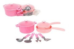 Sada nádobí s doplňky růžová