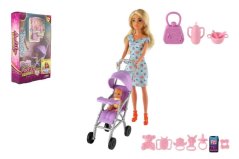 Panenka Anlily 30cm s holčičkou a kočárkem + doplňky